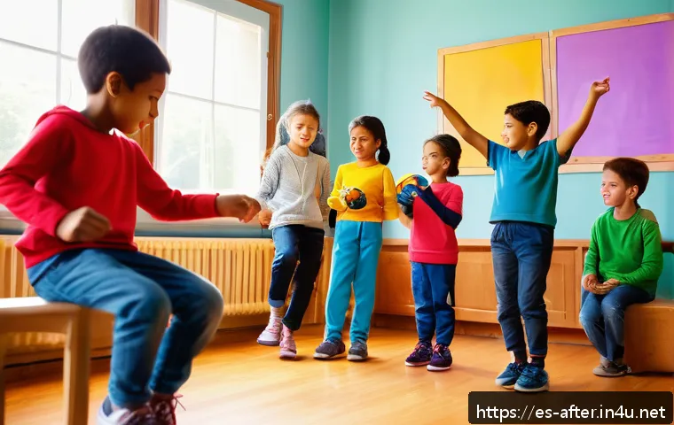 방과후지도사 근무 시간과 워라밸 - A vibrant after-school activity monitor organizing a flexible daily schedule with children engaged i...